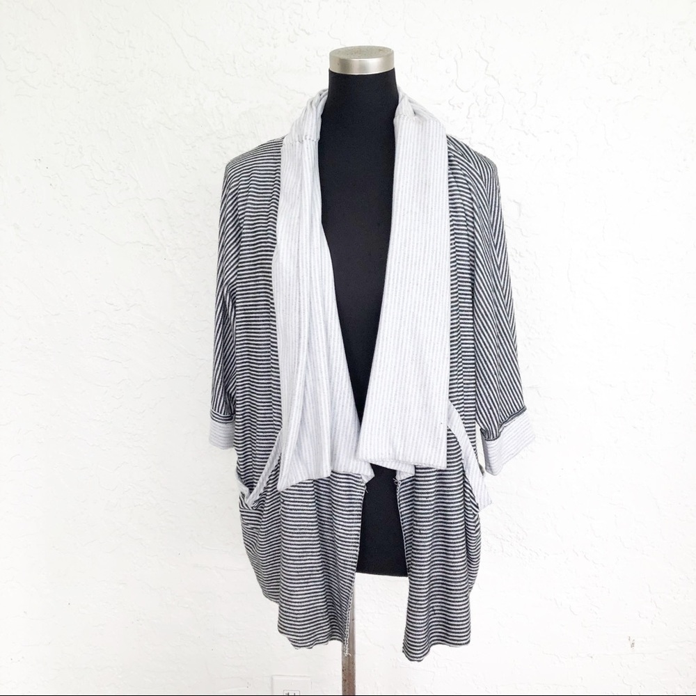 Dolan Comfy Striped Drape Cardigan Sweater Small